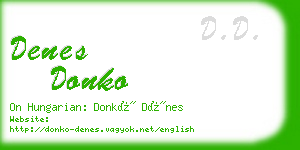denes donko business card